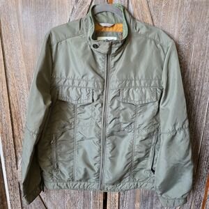 Tommy Bahama Jacket Men's Size Medium Army Green Zip Up Nylon Cargo Pockets